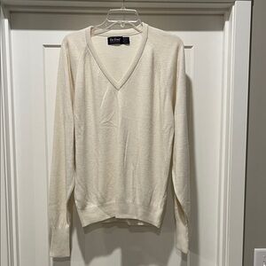 Vintage Men’s Par Four V-Neck Sweater in Cream